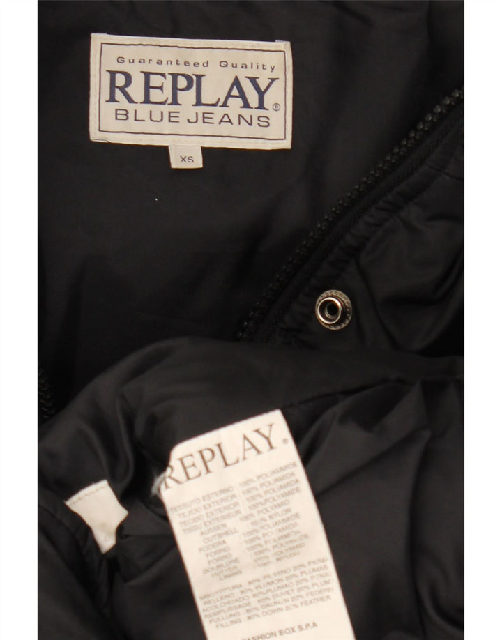 Replay ženski preveliki podstavljeni kaput UK 6 XS crni poliamid