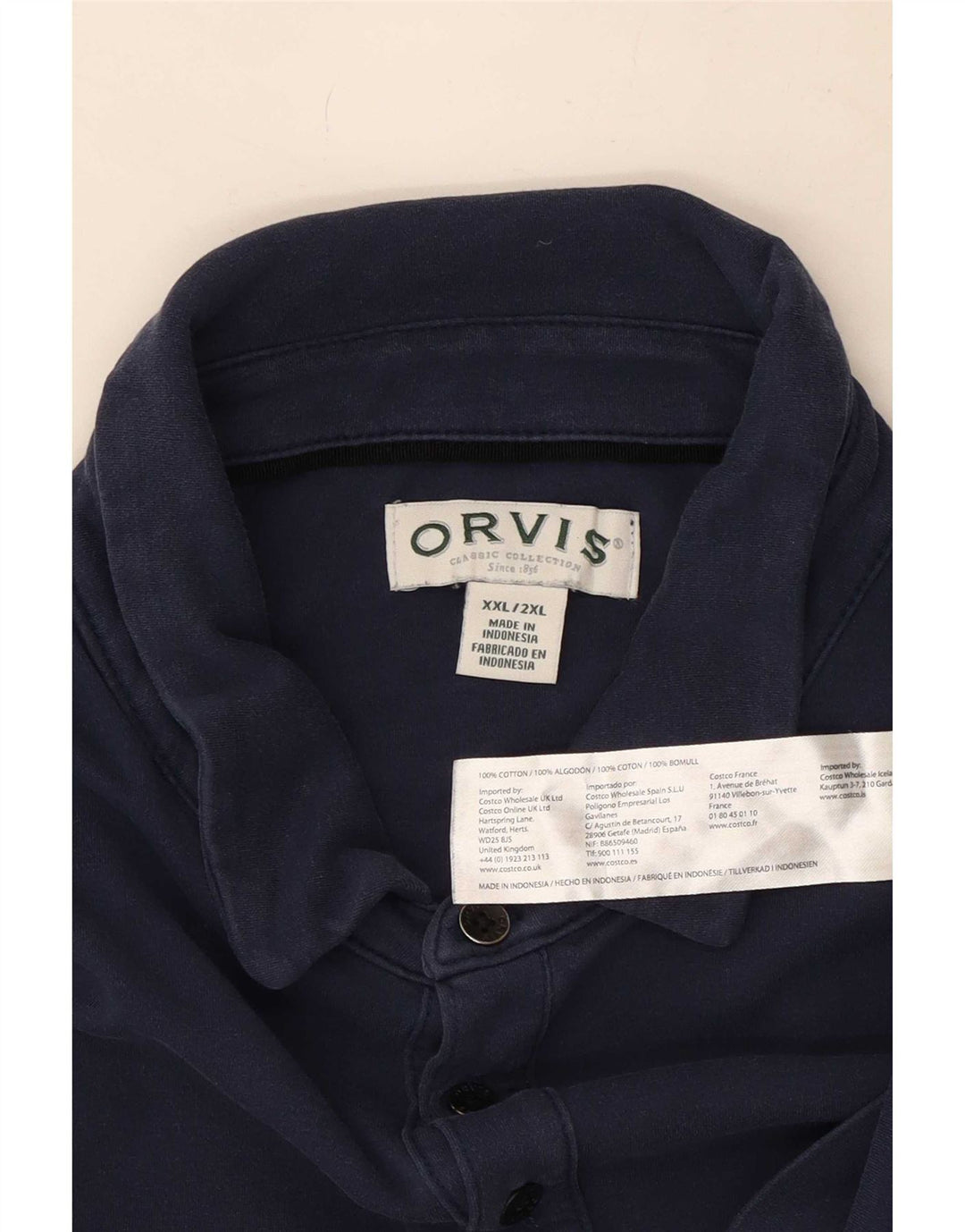 Orvis muška polo majica 2XL tamnoplavi pamuk