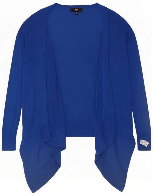 Mossimo ženski asimetrični otvoreni kardigan džemper UK 16 Large Blue Nylon