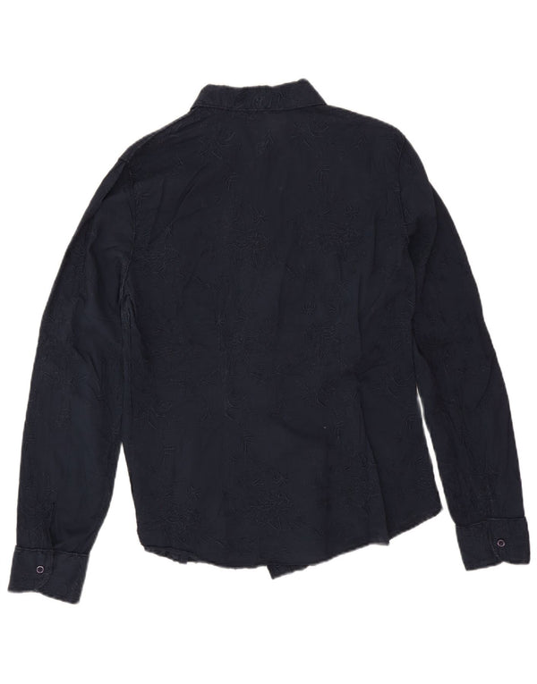 Marlboro klasična ženska košulja EU 44 XL mornarsko plava cvjetna