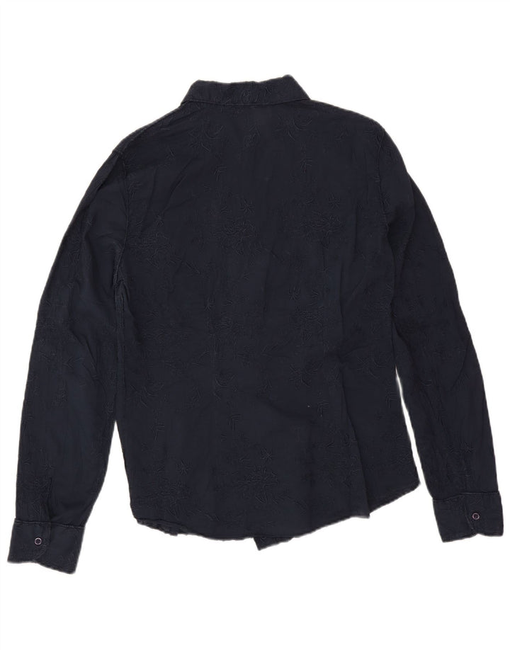 Marlboro klasična ženska košulja EU 44 XL mornarsko plava cvjetna