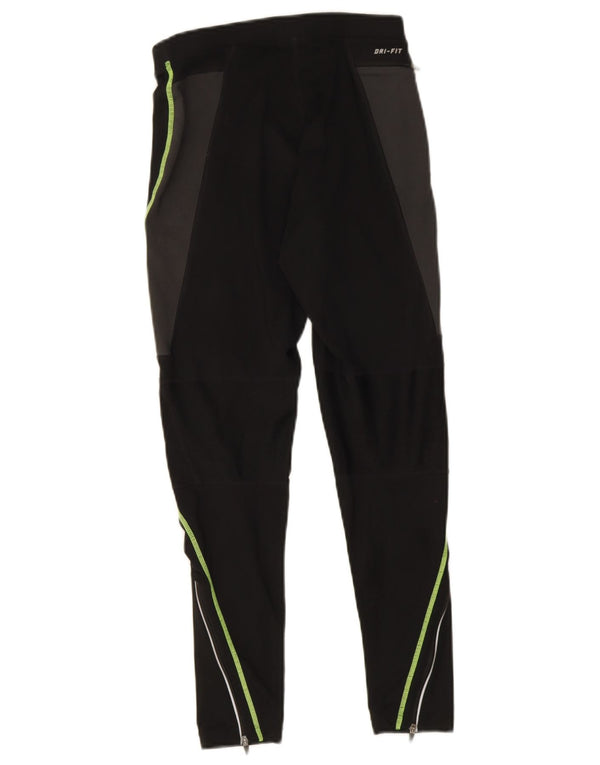 Nike Ženske Dri Fit Leggings UK 10 Male crne prugaste poliesterske sportske