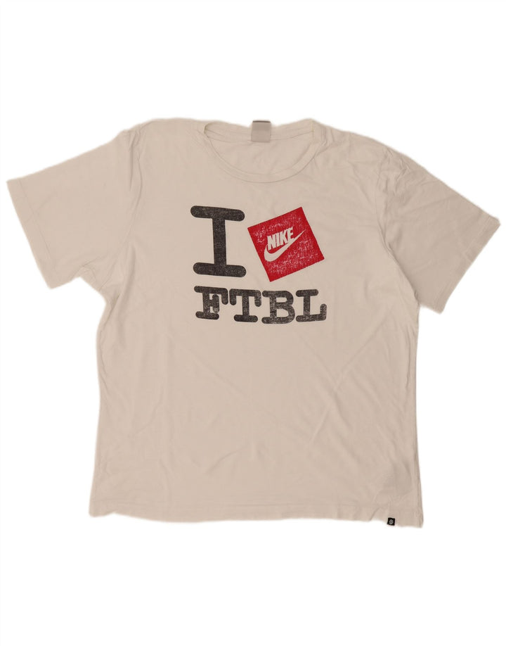 Nike Muška majica s grafičkim motivima 2XL bijeli pamuk