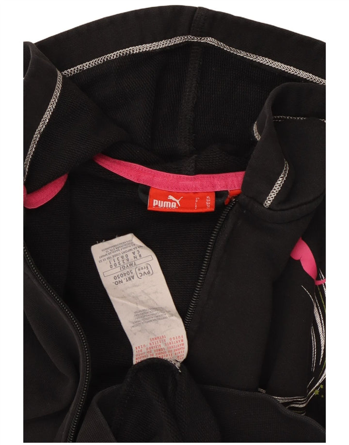 Pulover s kapuljačom s kapuljačom PUMA za djevojčice, 13-14 godina, crni pamuk