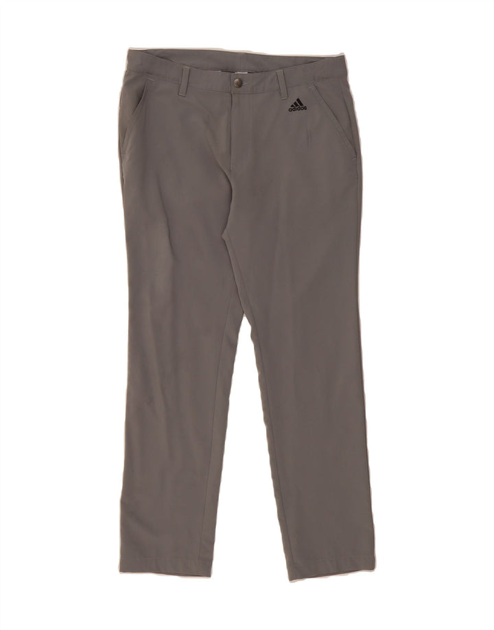 ADIDAS Mens Slim Chino Trousers W32 L30 Grey Polyester Vintage Adidas and Second-Hand Adidas from Messina Hembry 