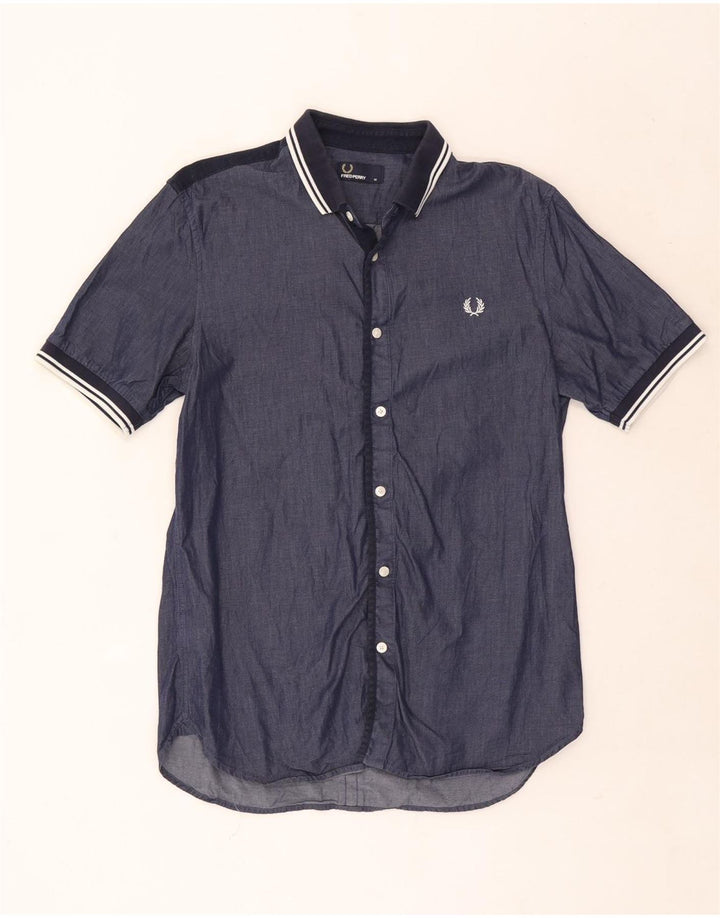 Fred Perry muška košulja kratkih rukava srednje tamnoplave pamučne pruge