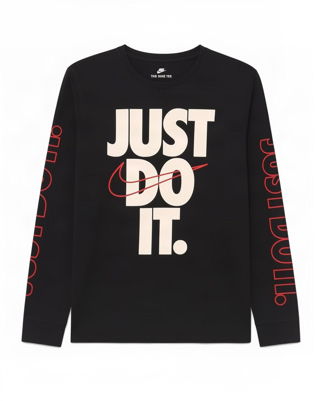 Nike muška majica atletskog kroja s dugim rukavima, veliki crni pamuk