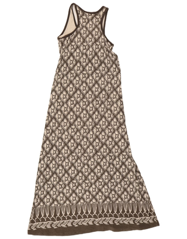 Athleta ženska maksi haljina bez rukava UK 12 srednje siva geometrijski pamuk