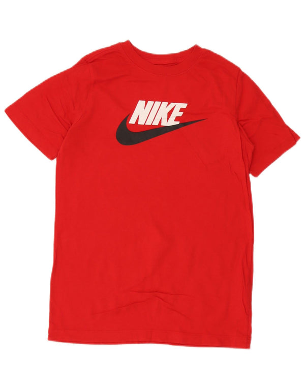 Nike Boys Graphic T-Shirt Top 12-13 Years Large Red Pamuk