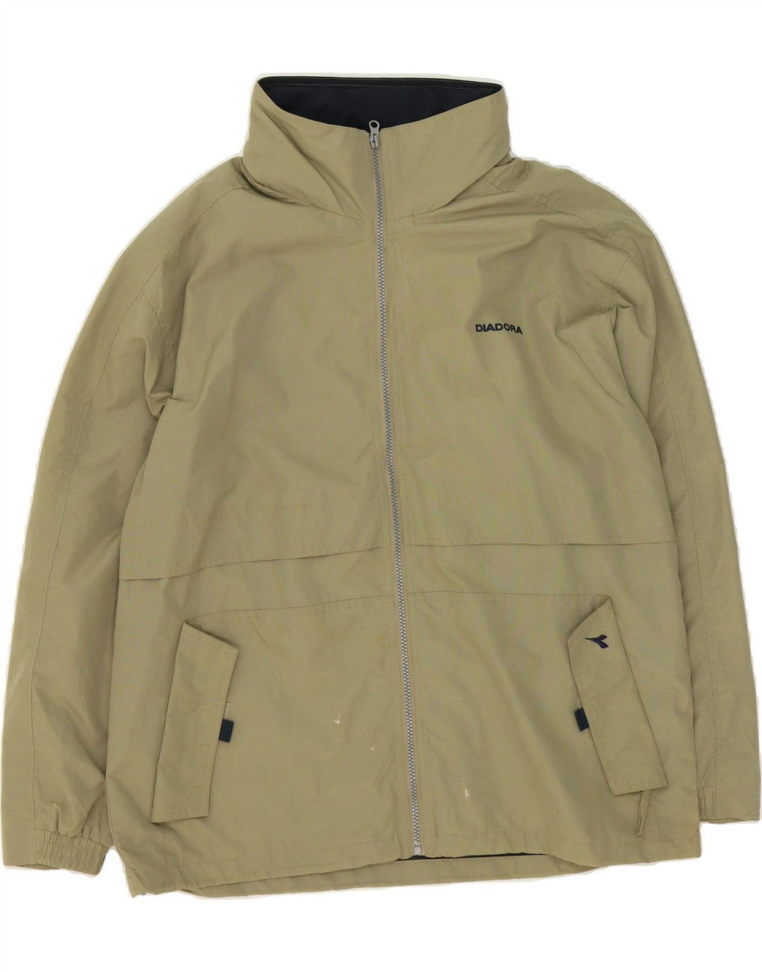 DIADORA Mens Rain Jacket UK 42 XL Khaki Polyester Vintage Diadora and Second-Hand Diadora from Messina Hembry 