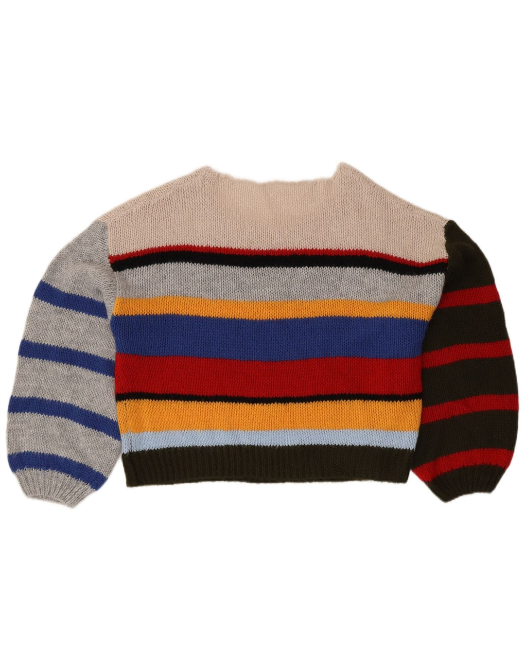 VINTAGE ženski džemper s morskim izrezom UK 14 Veliki višebojni