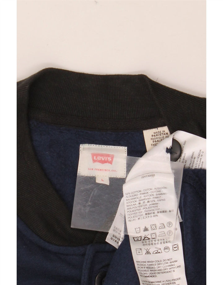 LEVI'S muška sveučilišna jakna UK 40 velika tamnoplava pamuk u blokovima