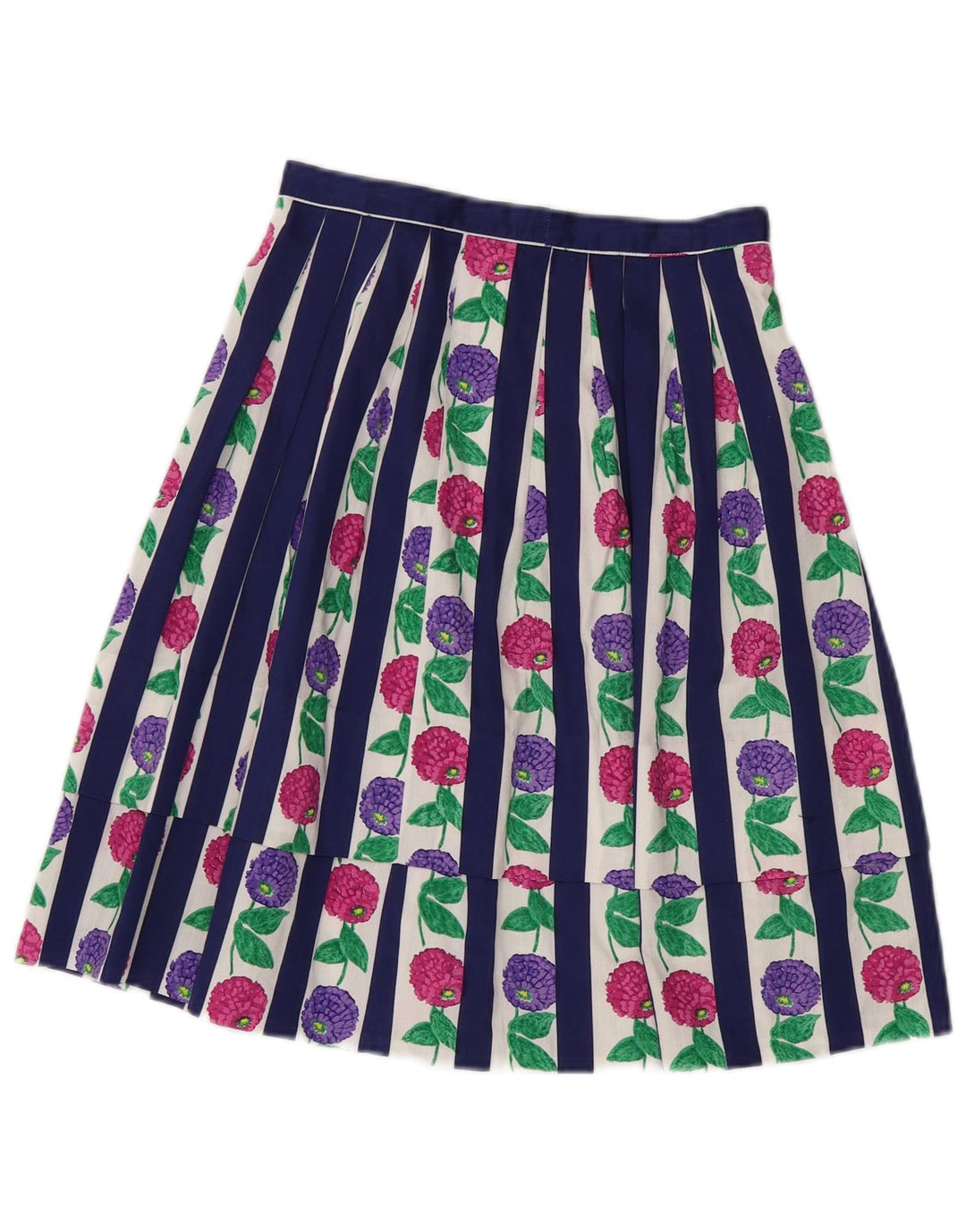 VINTAGE ženska plisirana suknja W24 XS Plava cvjetna