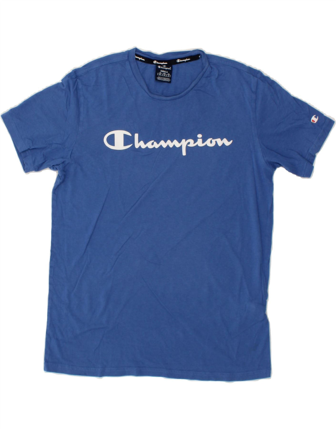 CHAMPION Mens Graphic T-Shirt Top Small Blue Cotton Vintage Champion and Second-Hand Champion from Messina Hembry 