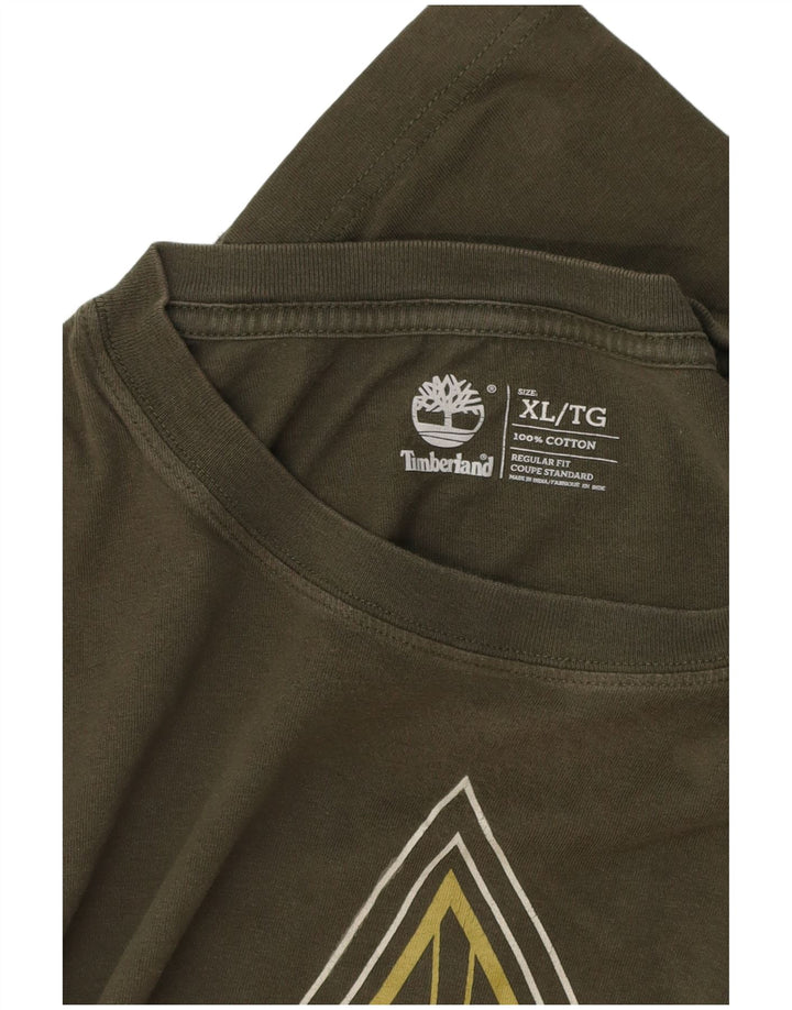 TIMBERLAND Muška majica s dugim rukavima regularnog kroja dugih rukava, kaki pamuk