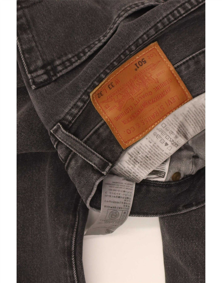 Levi's muške 501 ravne traperice W33 L32 sivi pamuk