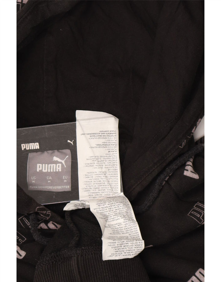 PUMA muška majica s kapuljačom srednje veličine, crni pamuk