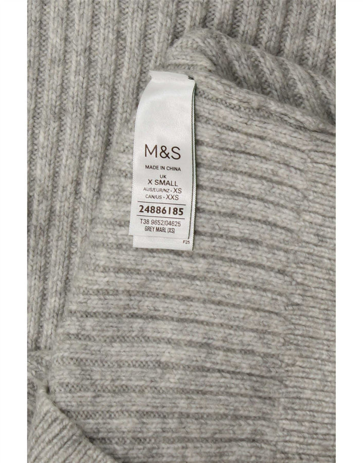 Marks & Spencer ženski džemper s okruglim izrezom UK 6 XS sivi poliester