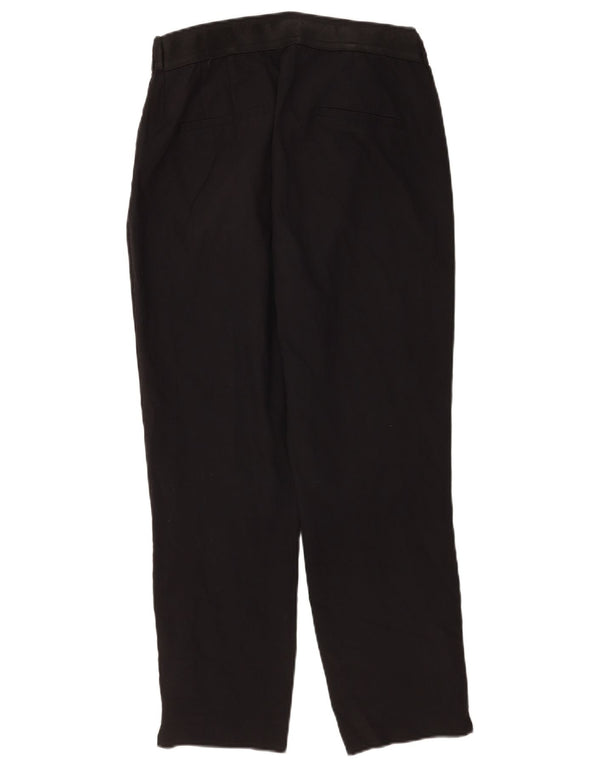 Zara Womens Straight Chino Trousers XL W32 L26 Black Cotton