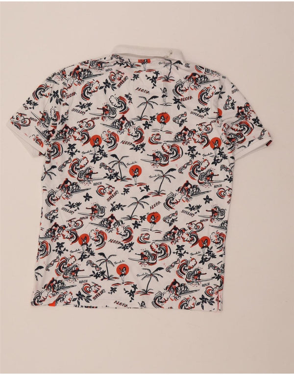 Superdry muška havajska polo majica XL bijeli pamuk