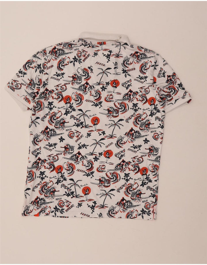 Superdry muška havajska polo majica XL bijeli pamuk