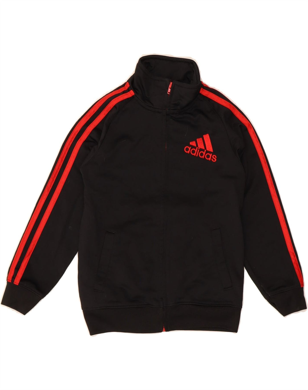 ADIDAS Boys Graphic Tracksuit Top Jacket 6-7 Years Black Colourblock Vintage Adidas and Second-Hand Adidas from Messina Hembry 