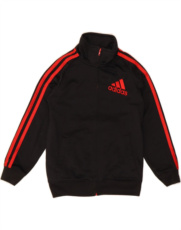 ADIDAS Boys Graphic Tracksuit Top Jacket 6-7 Years Black Colourblock Vintage Adidas and Second-Hand Adidas from Messina Hembry 