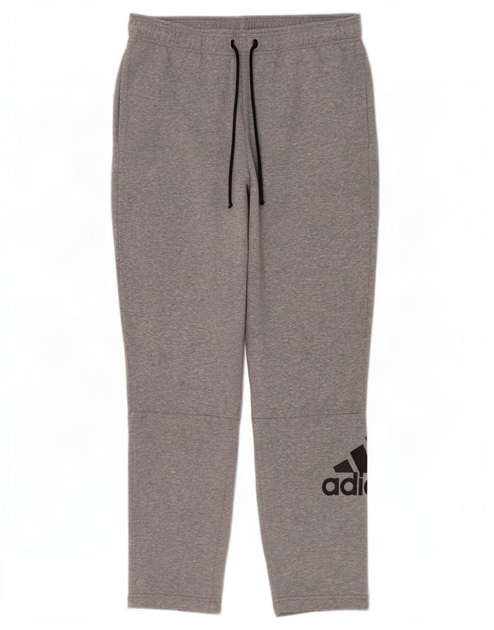 Adidas velike sive pamučne trenirke s grafičkim motivima