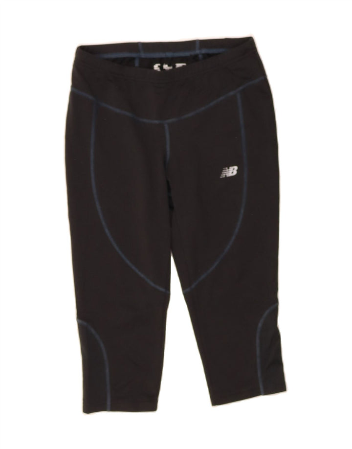 NEW BALANCE Womens Capri Leggings UK 10 Small Black Vintage New Balance and Second-Hand New Balance from Messina Hembry 