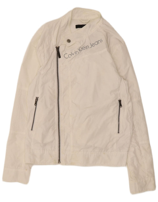 Ženska kišna jakna Calvin Klein Jeans Graphic UK 10 Mali bijeli poliester