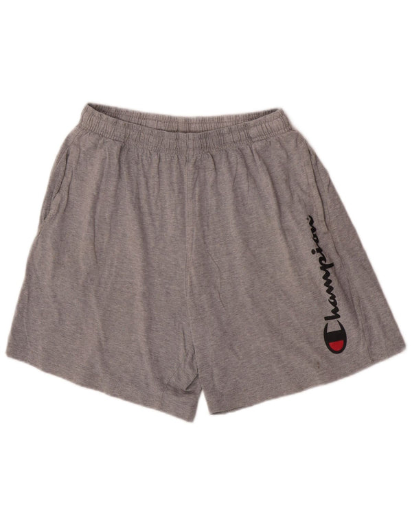 Champion Mens Graphic Regular Sport Shorts Small Grey Pamuk