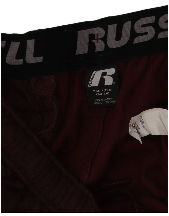 RUSSELL ATHLETIC muške trenirke hlače 2XL kestenjaste poliesterske boje
