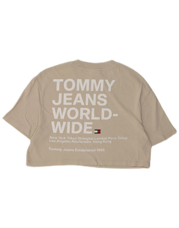 TOMMY HILFIGER Ženska prevelika majica kratkih rukava s grafičkim motivima UK 10 Small Beige