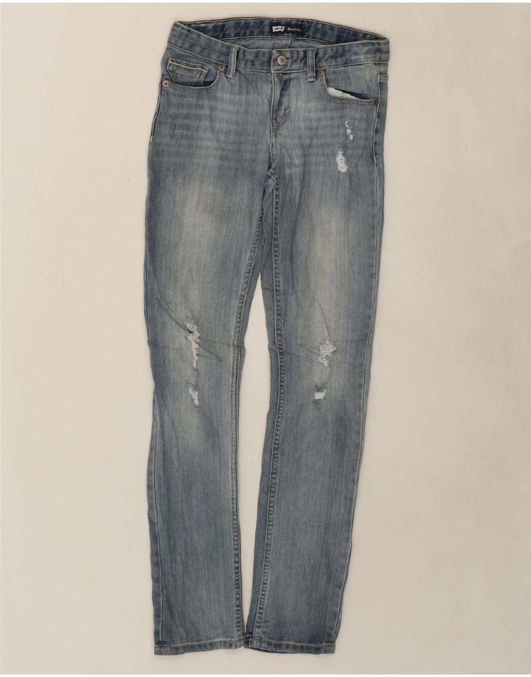 LEVI'S Girls Boyfriend Slim Jeans 13-14 Years W26 L28 Blue Cotton Vintage Levi's and Second-Hand Levi's from Messina Hembry 