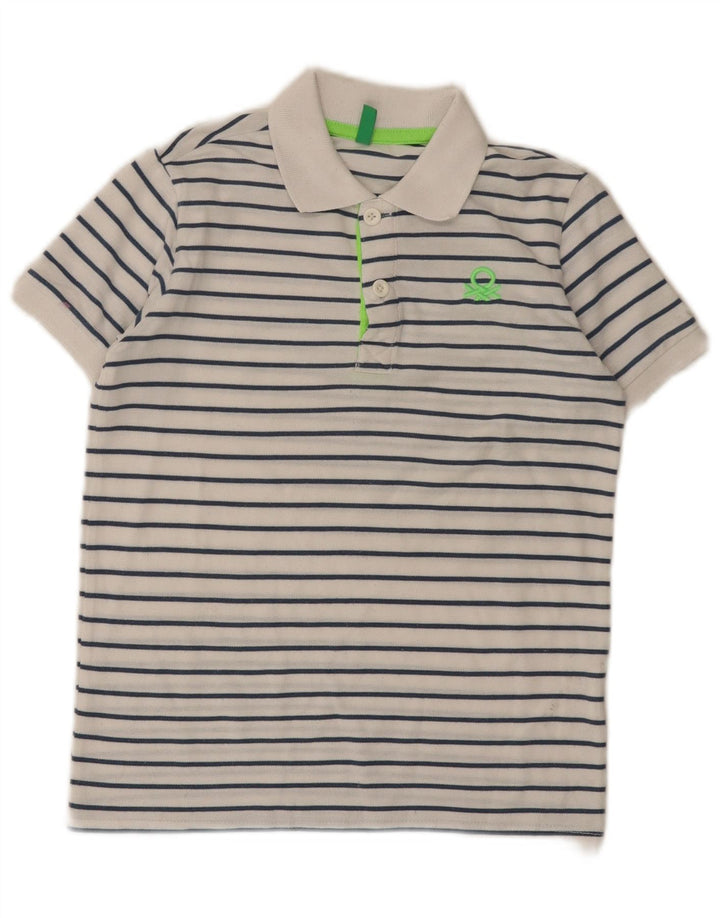 Benetton polo majica za dječake 8-9 godina, veliki poliester na bijele pruge
