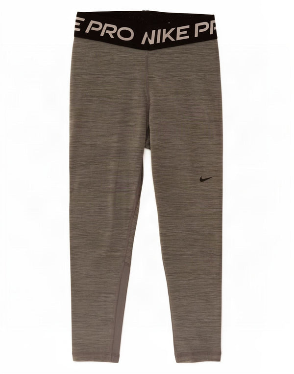 Nike Ženske Dri Fit Capri Graphic Leggings UK 8 Small Grey Colourblock