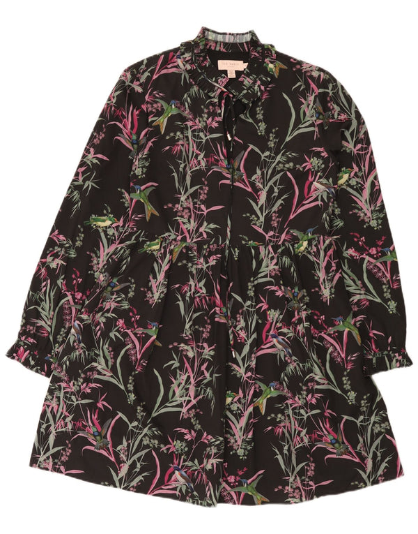 Ted Baker ženska haljina dugih rukava u više slojeva veličina 1 XS crna boemska cvjetna haljina
