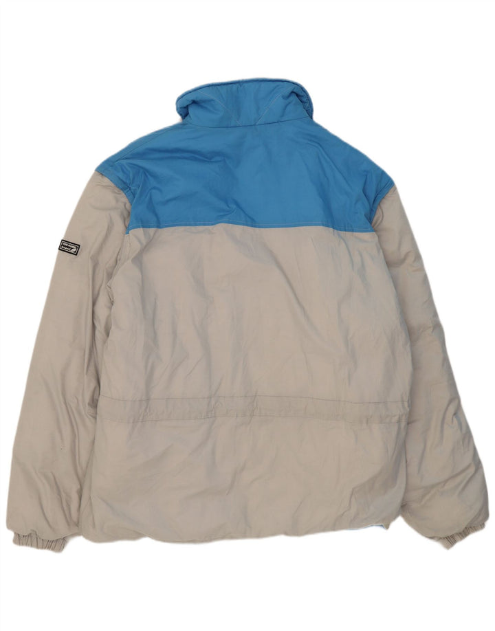 VINTAGE Mens Padded Jacket UK 44 2XL Grey Colourblock Polyester