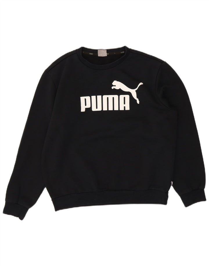 PUMA Mens Graphic Sweatshirt Jumper Medium Black Cotton
