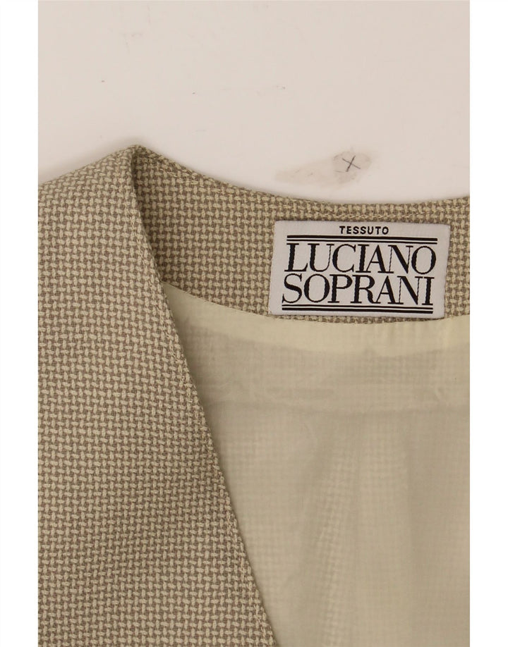 LUCIANO SOPRANI Womens Overcoat UK 10 Small Grey Houndstooth Vintage Luciano Soprani and Second-Hand Luciano Soprani from Messina Hembry 