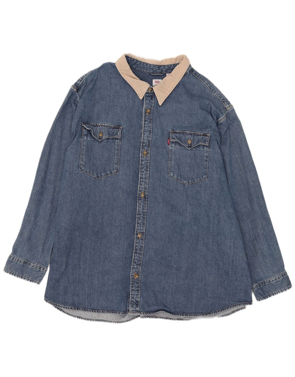 Levi's muška traper košulja opuštenog kroja 4XL plavi pamuk