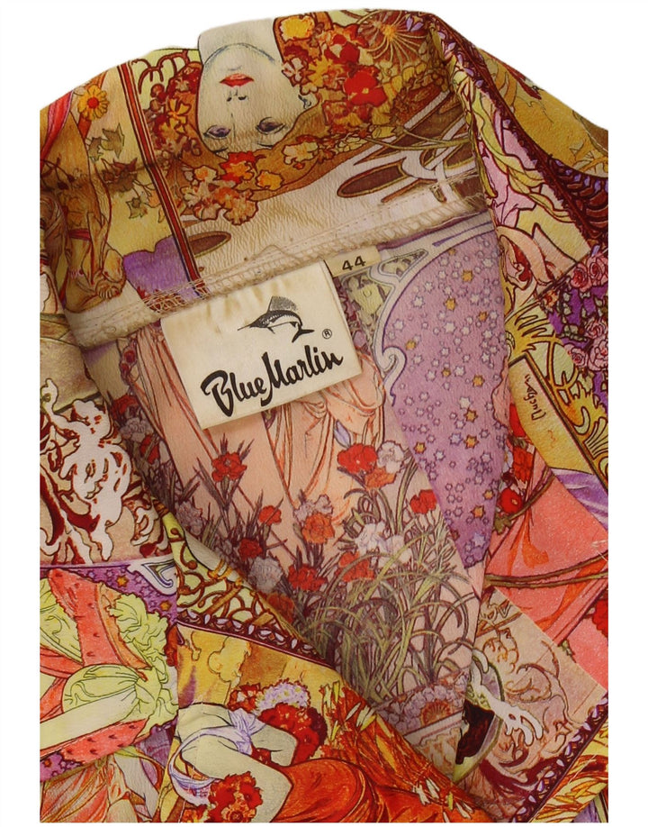 VINTAGE Ženska jakna sa 4 gumba sa grafikom IT 44 srednje višebojna