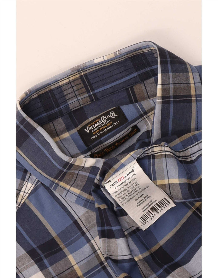 Jack & Jones muška košulja XL plavi karirani pamuk
