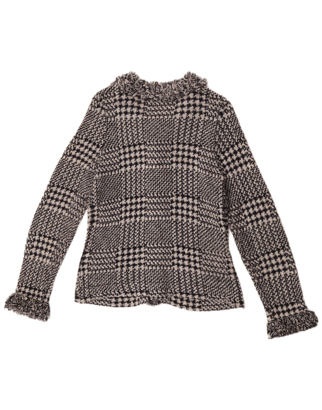 Marks & Spencer ženski kardigan džemper UK 12 Srednji mornarsko plavi houndstooth
