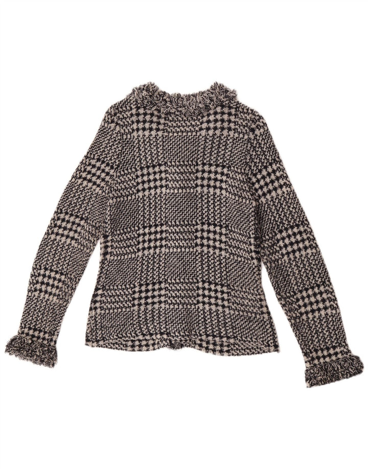 Marks & Spencer ženski kardigan džemper UK 12 Srednji mornarsko plavi houndstooth