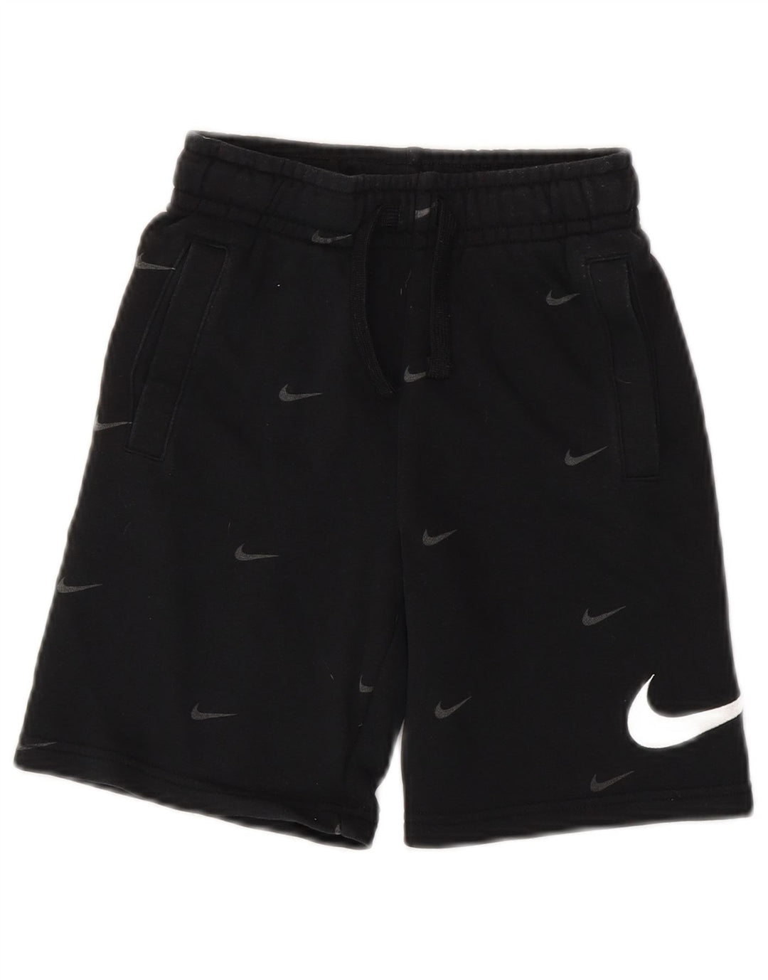 NIKE Boys Standard Fit Graphic Sport Shorts 8-9 Years Small Black Pamuk