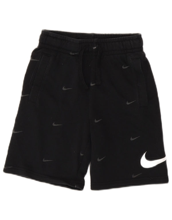 NIKE Boys Standard Fit Graphic Sport Shorts 8-9 Years Small Black Pamuk