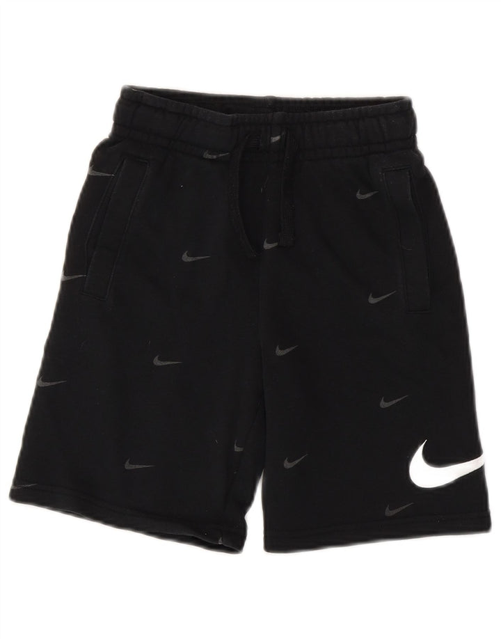 NIKE Boys Standard Fit Graphic Sport Shorts 8-9 Years Small Black Pamuk