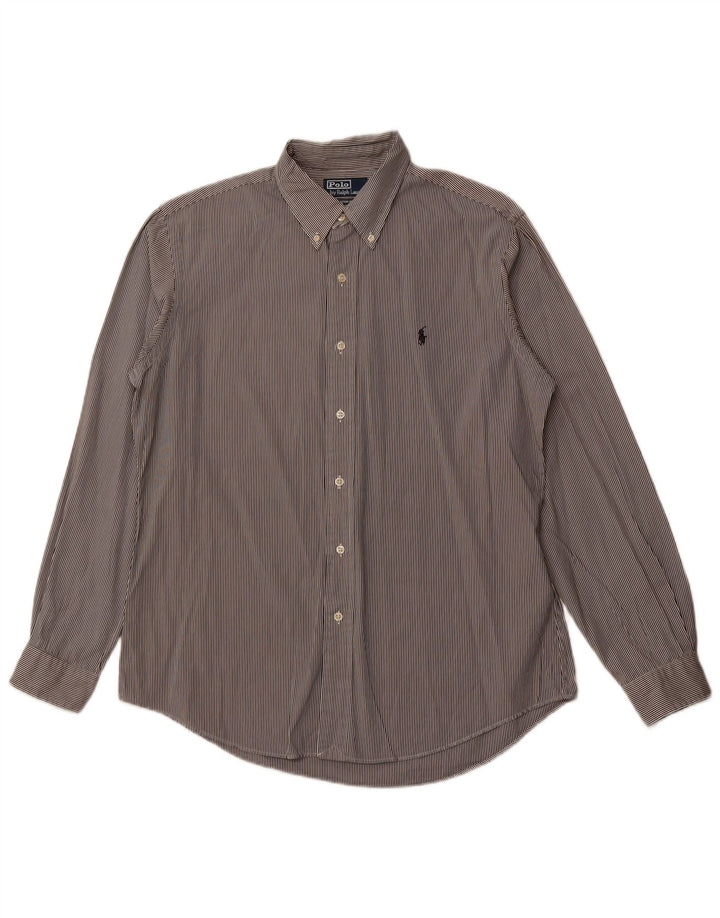 POLO RALPH LAUREN Muška majica prilagođenog kroja, velika pamučna crna na pruge