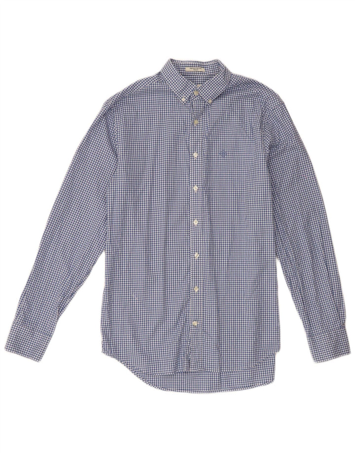 Gant muška košulja veličina 39/40 15 3/4 srednje plava gingham pamuk